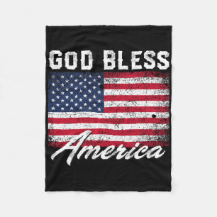 Gott segne Amerika USA-Flagge 4. Juli Patriotisch Fleecedecke