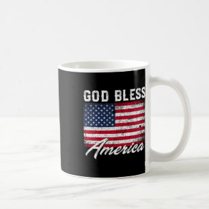 Gott segne Amerika USA-Flagge 4. Juli Patriotisch Kaffeetasse