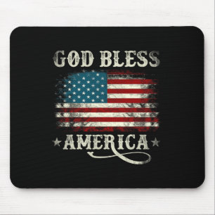Gott segne Amerika USA-Flagge 4. Juli Patriotisch Mousepad