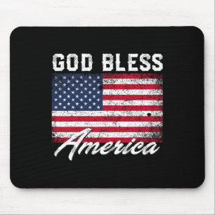 Gott segne Amerika USA-Flagge 4. Juli Patriotisch Mousepad
