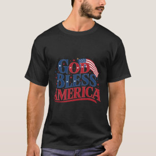 Gott segne Amerika USA-Flagge 4. Juli Patriotisch T-Shirt