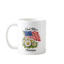 Gott segne Amerika USA-Flagge und Gänseblümchen Bl