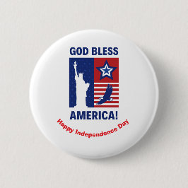 "Gott segne Amerika" Vaterländische Symbole Button