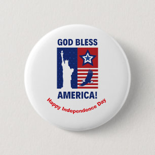 "Gott segne Amerika" Vaterländische Symbole Button
