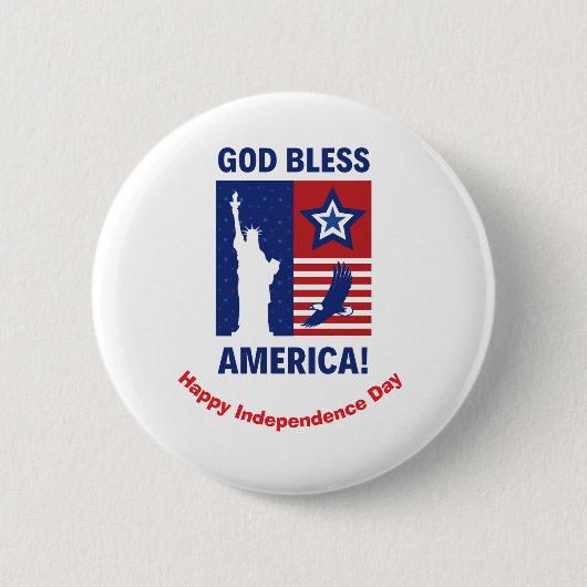 "Gott segne Amerika" Vaterländische Symbole Button (Vorderseite)