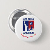 "Gott segne Amerika" Vaterländische Symbole Button (Vorne & Hinten)