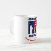 "Gott segne Amerika" Vaterländische Symbole Kaffeetasse (Vorderseite Links)