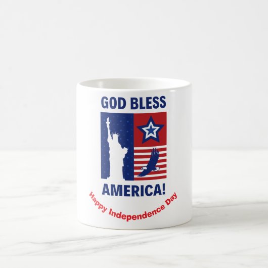"Gott segne Amerika" Vaterländische Symbole Kaffeetasse (Mittel)