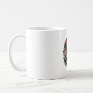 Gott segne Amerika Vintage Patriotisch Floral Kaffeetasse