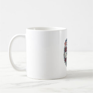 Gott segne Amerika Vintage Patriotisch Floral Kaffeetasse