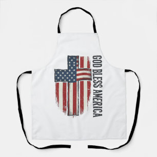 Gott segne Amerika Vintage patriotisches Kreuzdesi Schürze