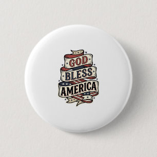 Gott segne Amerika Vintage Patriotisches Vektor-De Button