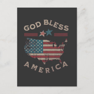 Gott segne Amerika Vintage Postkarte - Patriotisch