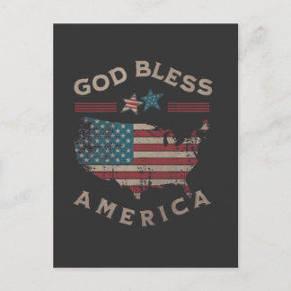 Gott segne Amerika Vintage Postkarte - Patriotisch