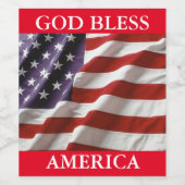 Gott segne Amerika Weinetikett (Einzelnes Label)