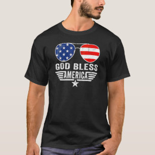 Gott segne Amerika zum Unabhängigkeitstag am 4. J T-Shirt