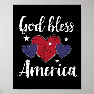 Gott segne Amerika zum Unabhängigkeitstag am 4. Ju Poster