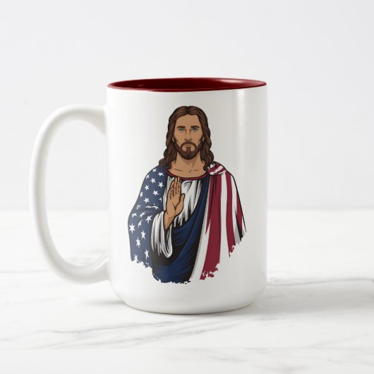 Gott segne Amerika Zweifarbige Tasse (Links)