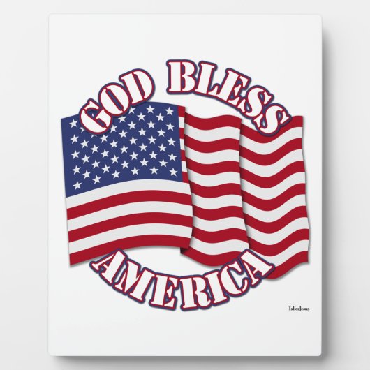 Gott segne Amerikaner mit US-Flagge Fotoplatte (Vorderseite)