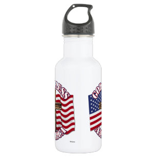 Gott segne Amerikaner mit USA Flag & Cross Edelstahlflasche