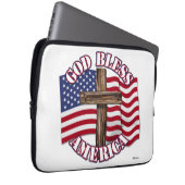 Gott segne Amerikaner mit USA Flag & Cross Laptopschutzhülle (Vorne Rechts)