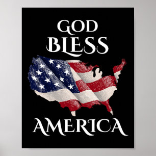 Gott segne Amerikanische Unabhängigkeitstag USA Gi Poster