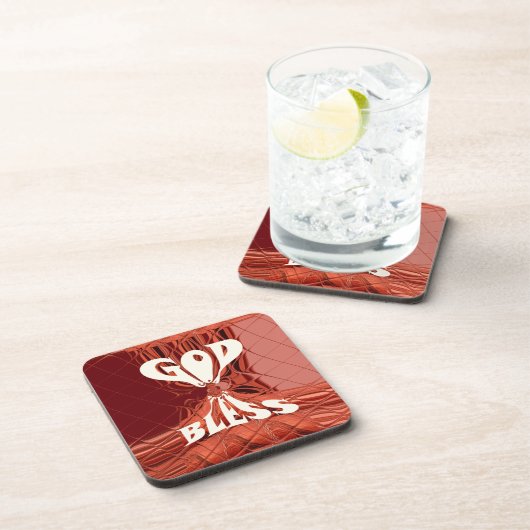 Gott segne Art Print Untersetzer (Rechte Seite)