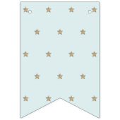 Gott segne Crescent Moon & Stars Blauer Junge Tauf Wimpelkette (Erste Fahne)