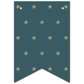 Gott segne Crescent Moon & Stars Navy Blue Taufe Wimpelkette (Erste Fahne)