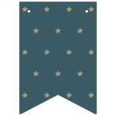 Gott segne Crescent Moon & Stars Navy Blue Taufe Wimpelkette (Dritte Fahne)