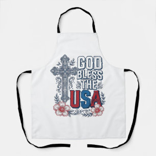 Gott segne das USA-Vintage-Kreuz-Patriotismus-Shir Schürze