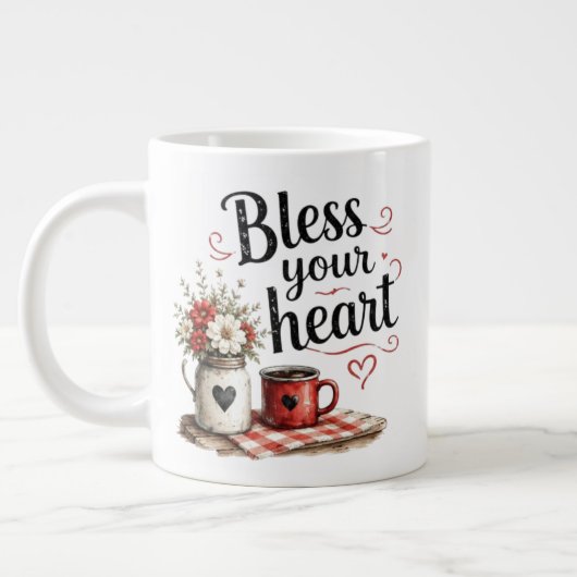 Gott segne dein Herz Jumbo-Tasse (Links)