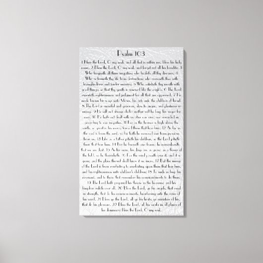 Gott segne den Herrn o mein Soul Bibelverse Psalm Leinwanddruck (Vorderseite)