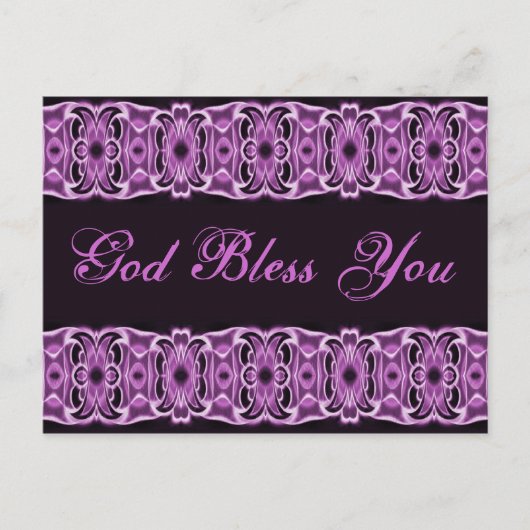 Gott segne dich lila schwarz postkarte (Vorderseite)