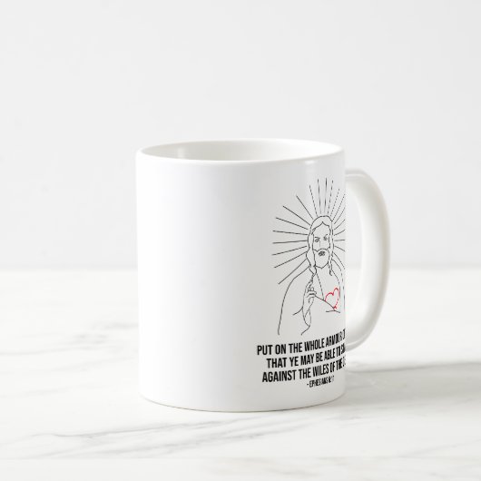 Gott segne dich. Setzen Sie die ganze Rüstung Gott Kaffeetasse (VorderseiteRechts)