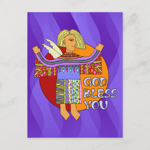 Gott segne dich violette Wellen Postkarte