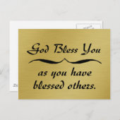 Gott segne dich, wie du andere gesegnet hast postkarte (Vorne/Hinten)
