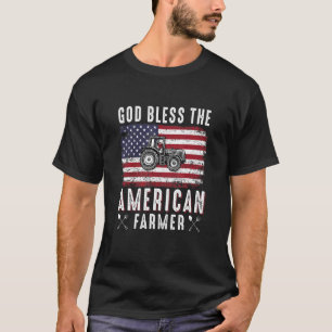 Gott segne die amerikanische Bauer-Traktorfahne T-Shirt