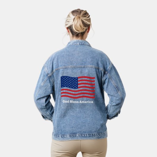 Gott segne die amerikanische Flagge Jeansjacke (Modell)