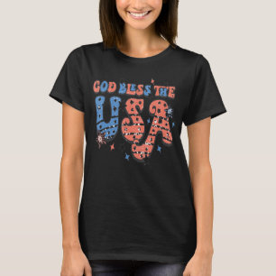 Gott segne die amerikanische Flagge Patriotic 4. J T-Shirt