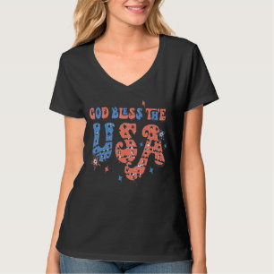 Gott segne die amerikanische Flagge Patriotic 4. J T-Shirt