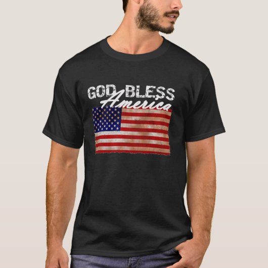 Gott segne die amerikanische Flagge T-Shirt (Vorderseite)