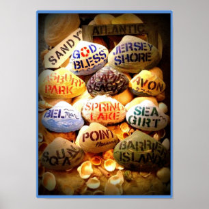 Gott segne die Jersey Shore (Light Blue Border) Poster