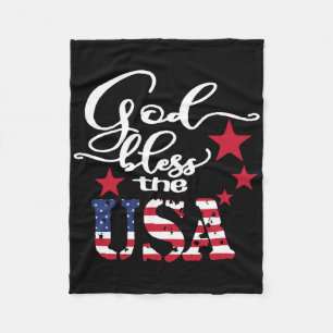 Gott segne die USA 4. Juli Patriotische US-Flagge Fleecedecke