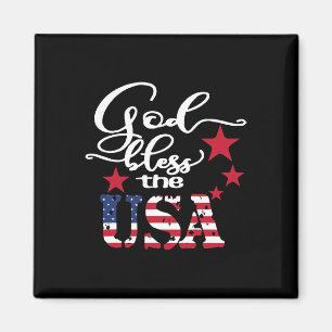 Gott segne die USA 4. Juli Patriotische US-Flagge Magnet