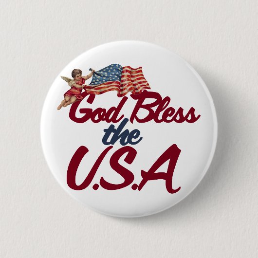 Gott segne die USA Button (Vorderseite)