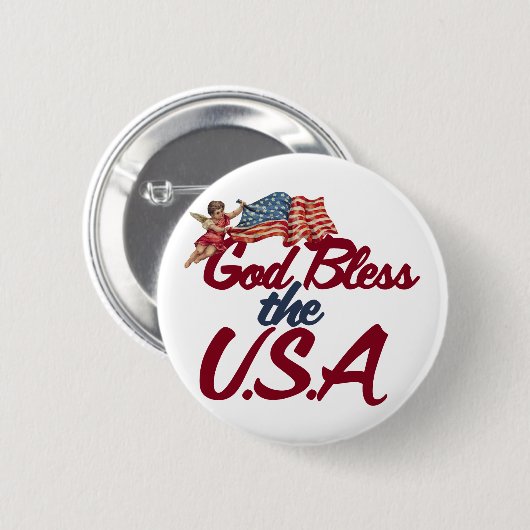 Gott segne die USA Button (Vorne & Hinten)