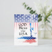 Gott segne die USA-Freiheitsstatue, amerikanische Postkarte (Stehend Vorderseite)