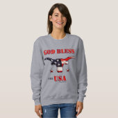 Gott segne die USA - Longhorn Steer Sweatshirt (Vorne ganz)