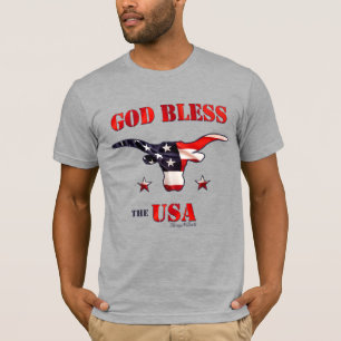 Gott segne die USA - Longhorn Steer T-Shirt